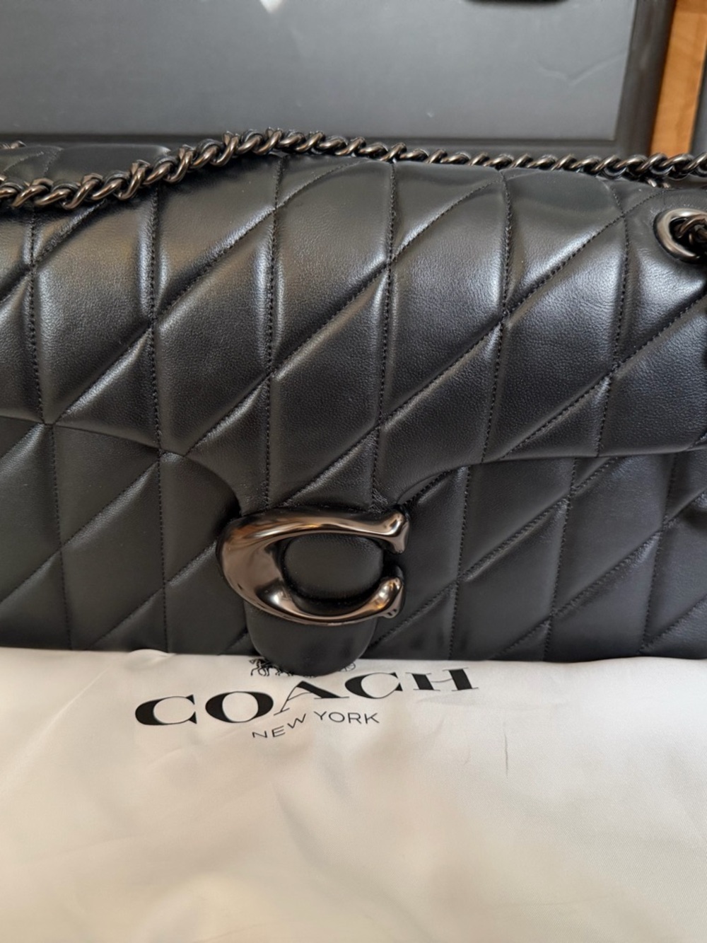 Coach Quilted Leather tabby 33 Shoulder Bag in Black
